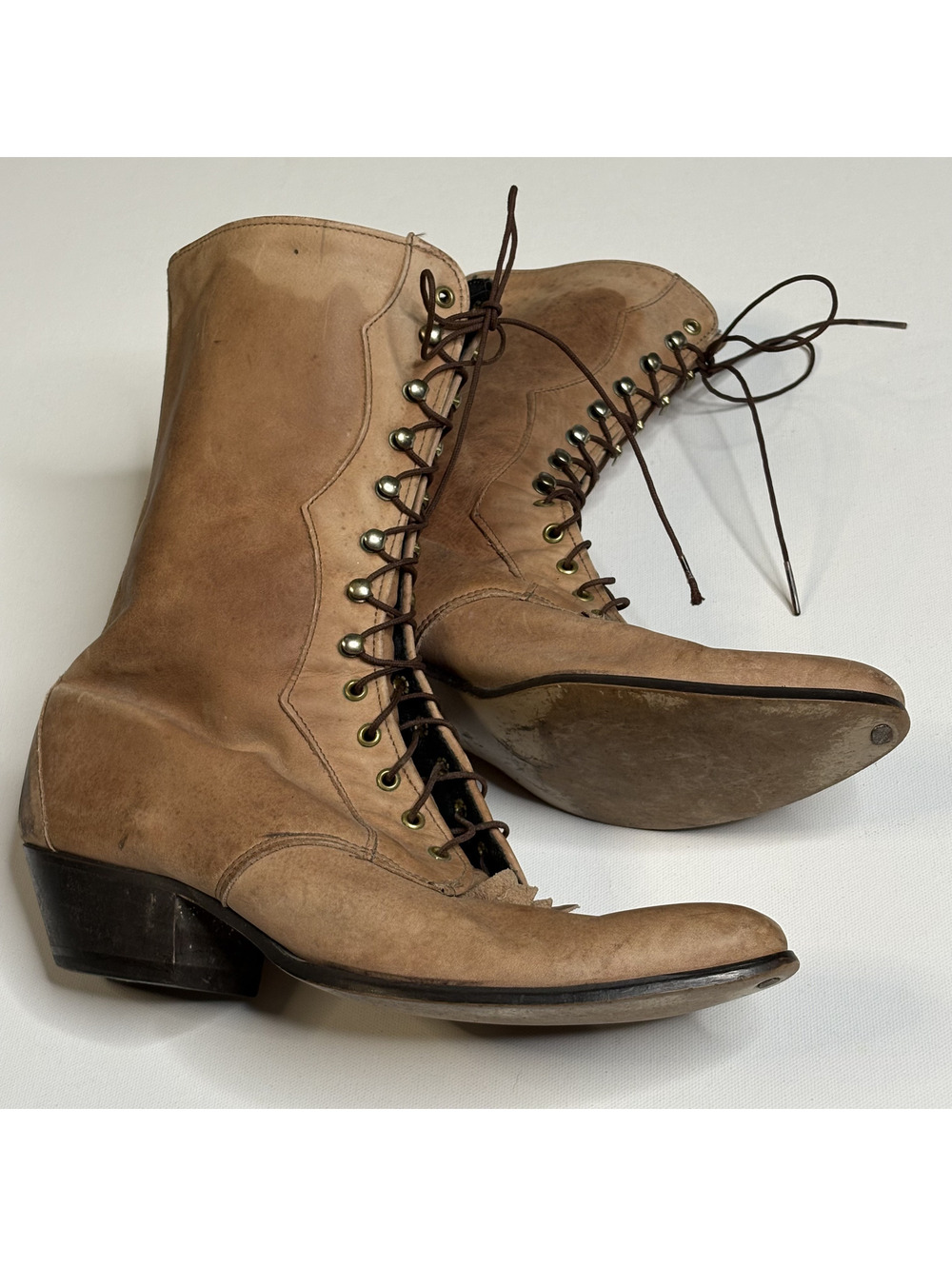 Vintage Laredo Lace Up Boots Prairie Cottagecore Western 9.5